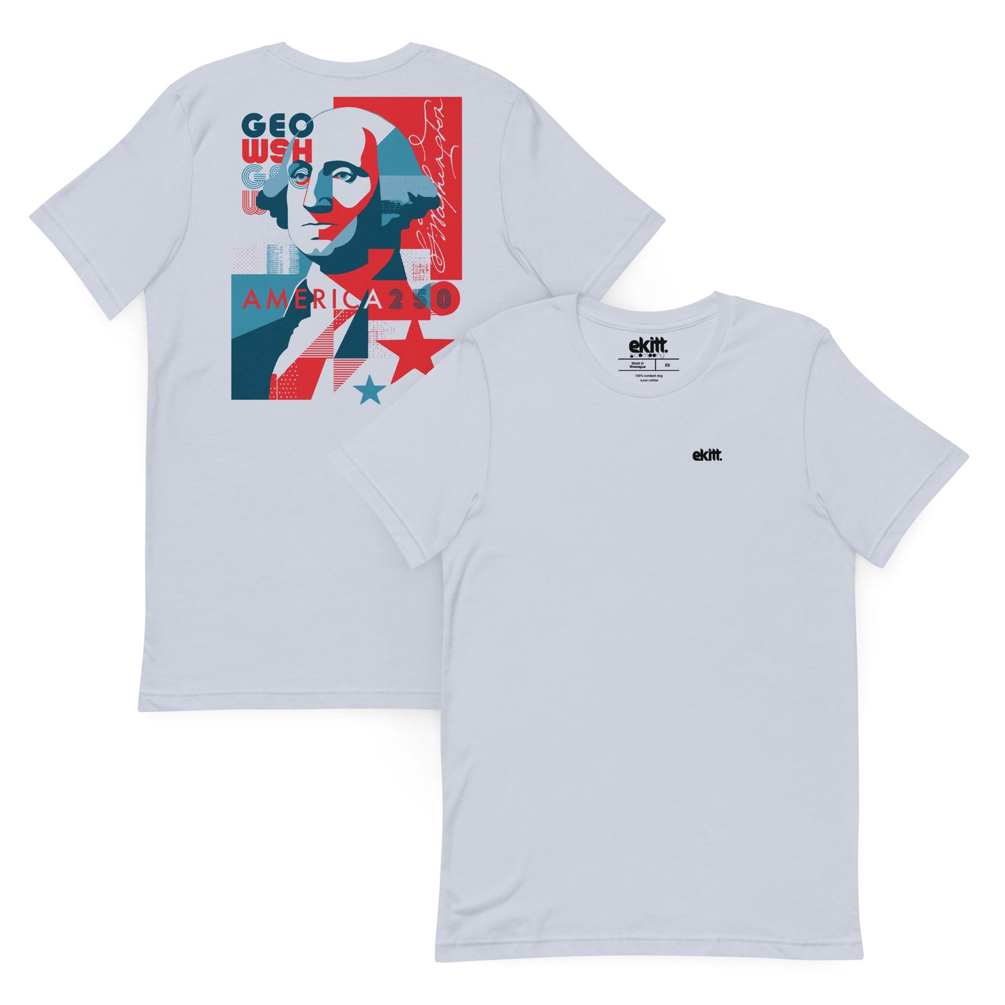 America 250 George Washington unisex t-shirt featuring original patriotic artwork commemorating America's 250th anniversary