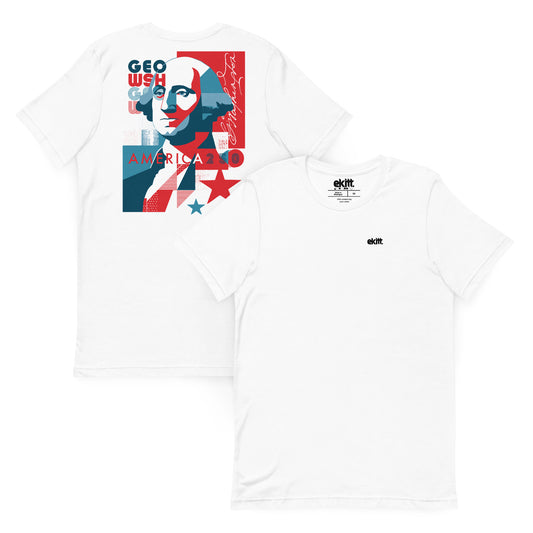 America 250 George Washington unisex t-shirt featuring original patriotic artwork commemorating America's 250th anniversary