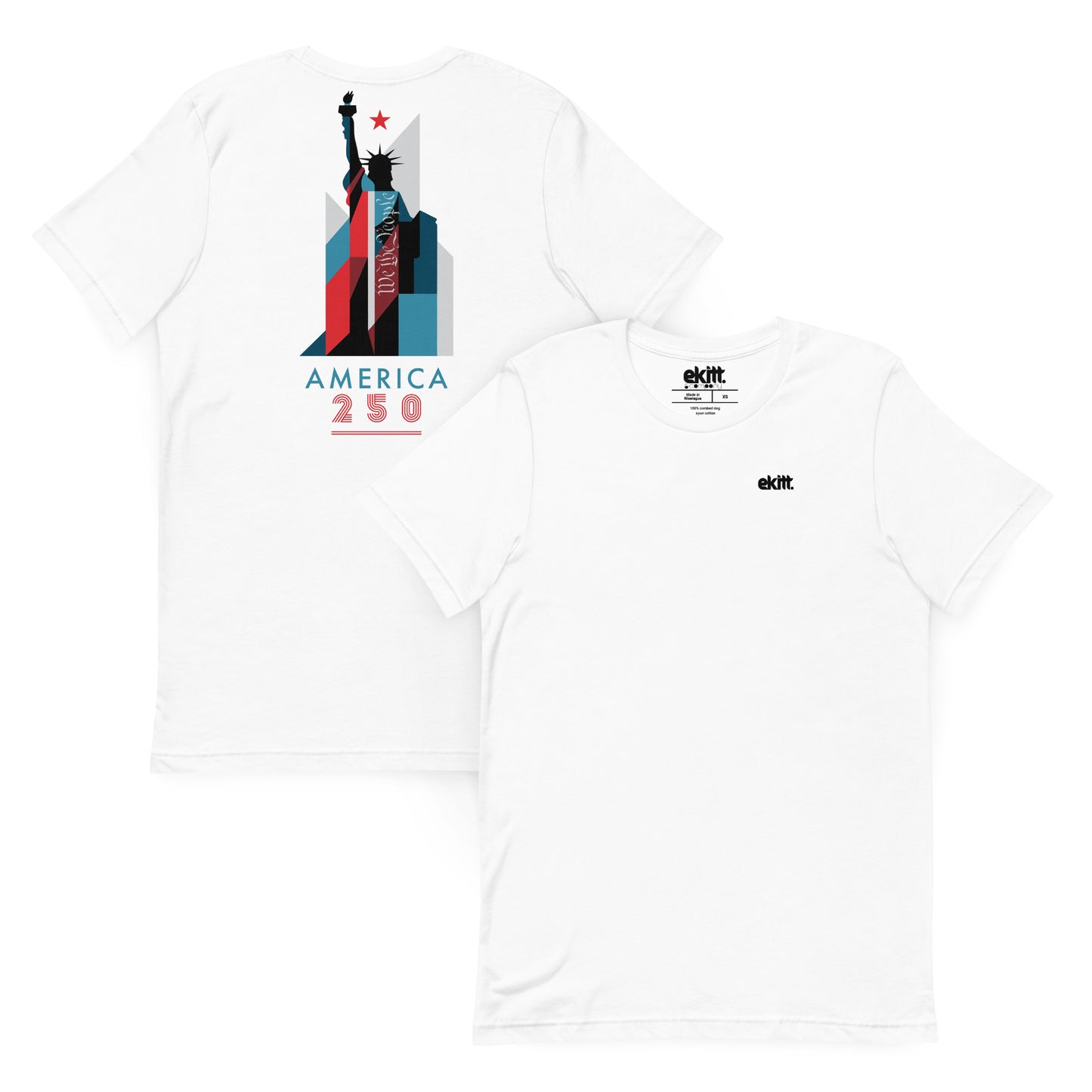 America 250 Statue of Liberty unisex t-shirt featuring original patriotic artwork celebrating America's 250th anniversary