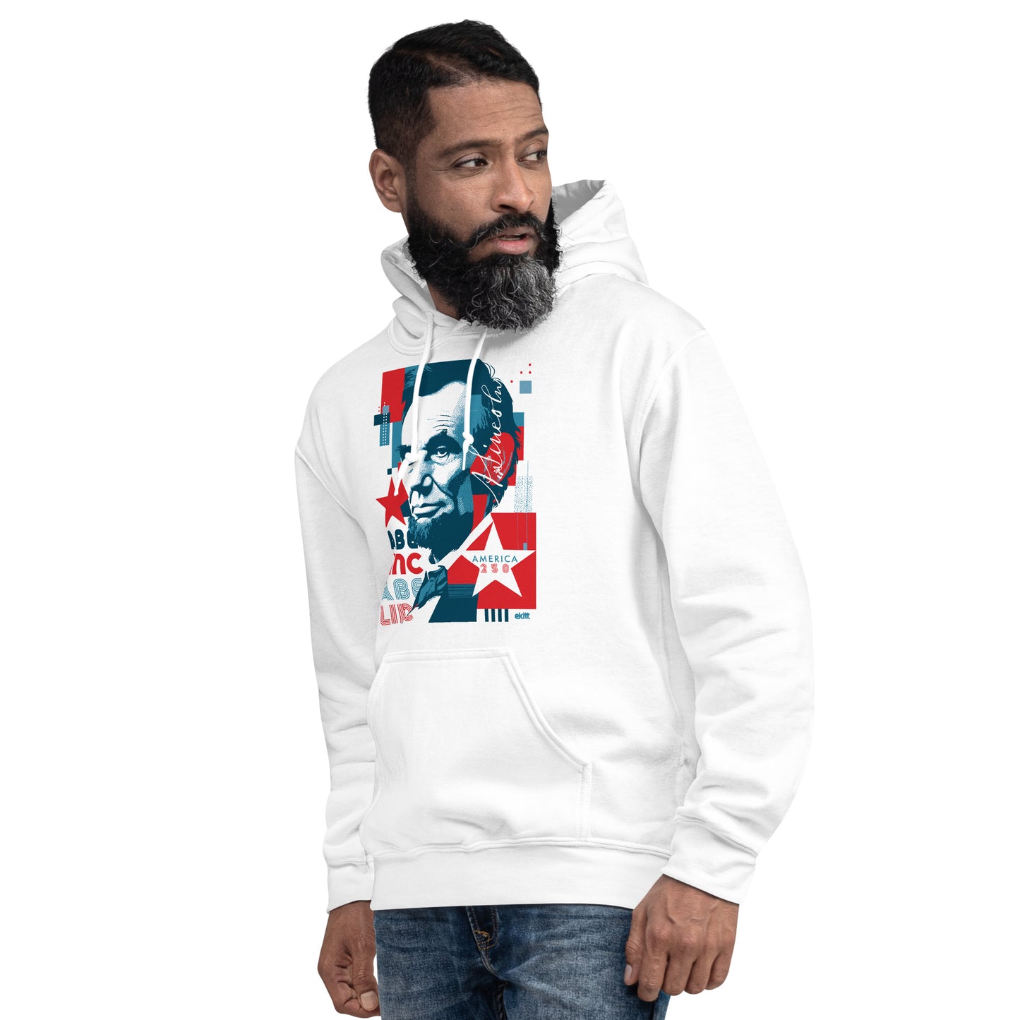 Vintage-inspired Abraham Lincoln America 250 t-shirt celebrating the 1776 to 2026 Semiquincentennial