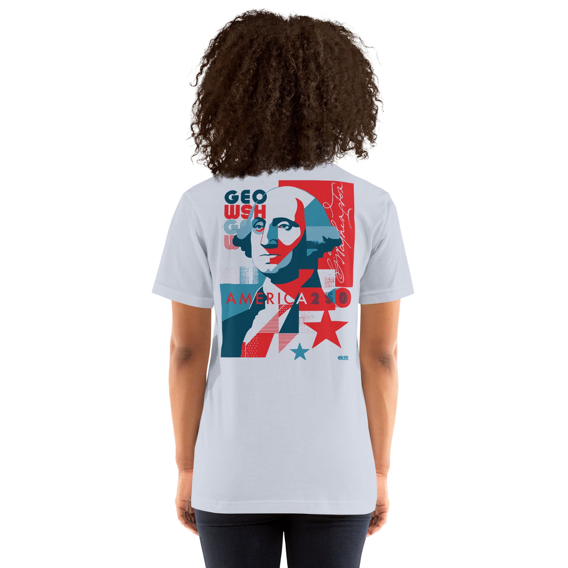 George Washington America 250 patriotic t-shirt celebrating the 1776 to 2026 Semiquincentennial
