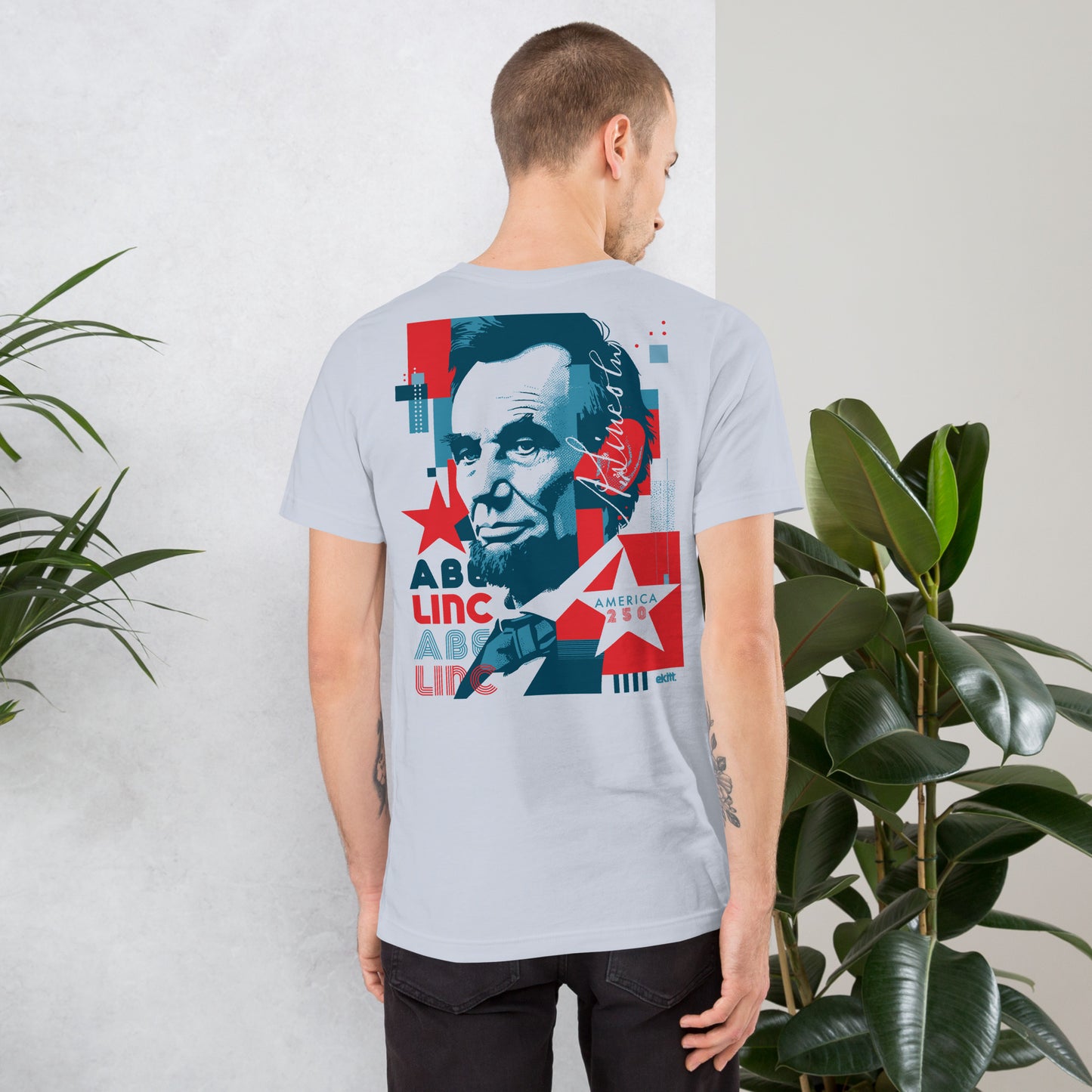 Vintage-inspired Abraham Lincoln America 250 t-shirt celebrating the 1776 to 2026 Semiquincentennial