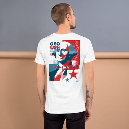 George Washington America 250 patriotic t-shirt celebrating the 1776 to 2026 Semiquincentennial